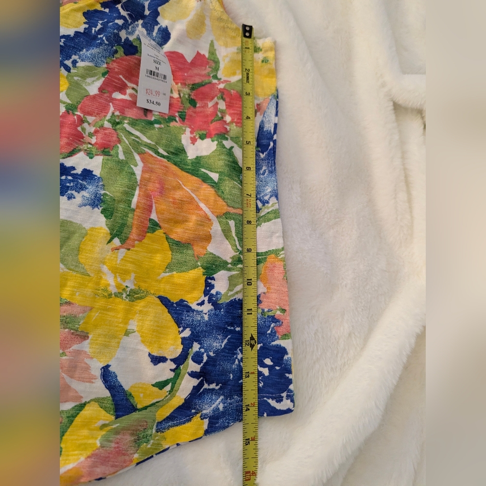 White House Black Market Colorful Floral Tank Top - Picture 3 of 4